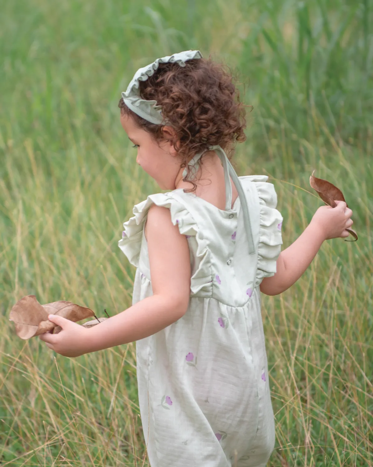 The Little Charmer Jumpsuit & Ruffle Headband 4