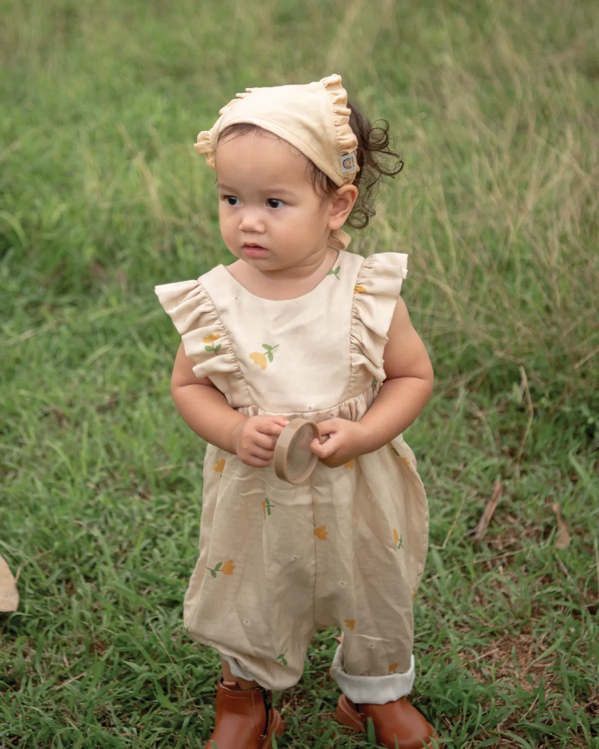 The Little Charmer Jumpsuit & Ruffle Headband 3