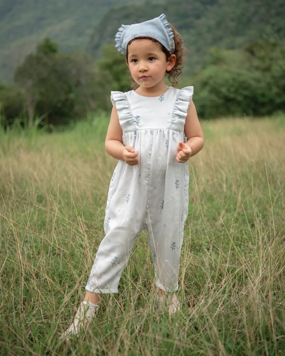 The Little Charmer Jumpsuit & Ruffle Headband 1